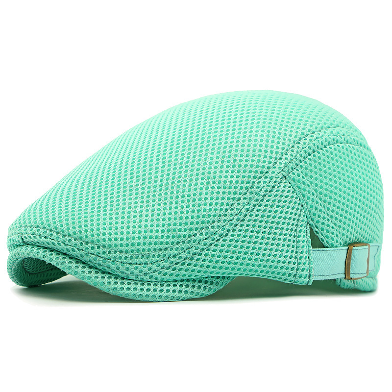 🧢 Vzdušná, plochá čepice s nastavitelným ramínkem – síťovaná tkanina, klasický styl čepice s břečťanem 🍁