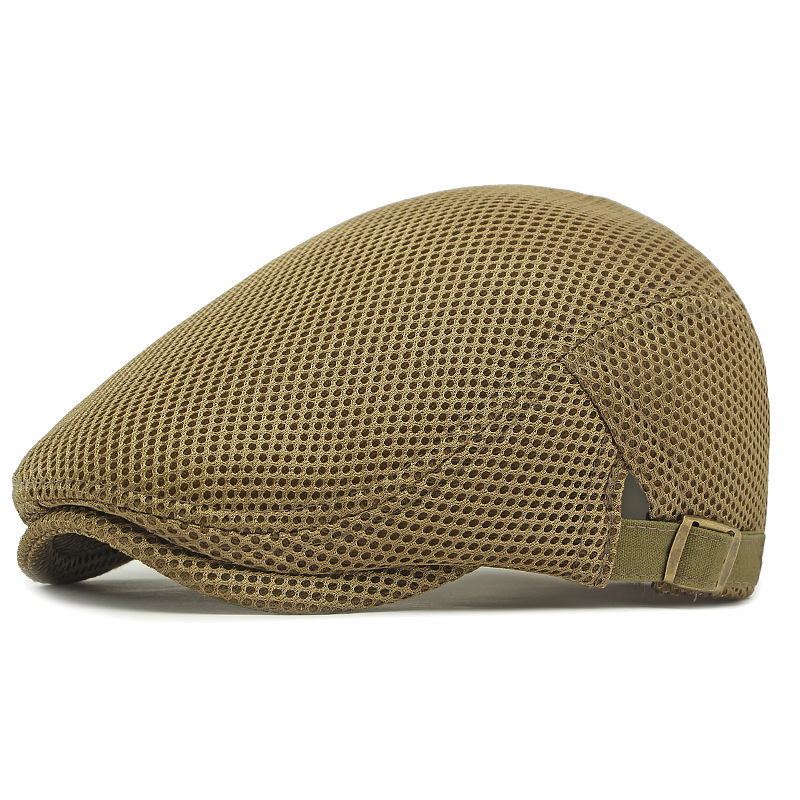 🧢 Vzdušná, plochá čepice s nastavitelným ramínkem – síťovaná tkanina, klasický styl čepice s břečťanem 🍁