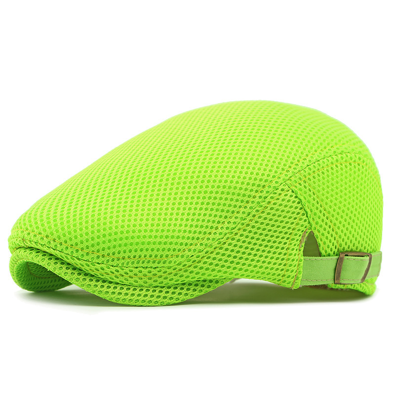 🧢 Vzdušná, plochá čepice s nastavitelným ramínkem – síťovaná tkanina, klasický styl čepice s břečťanem 🍁