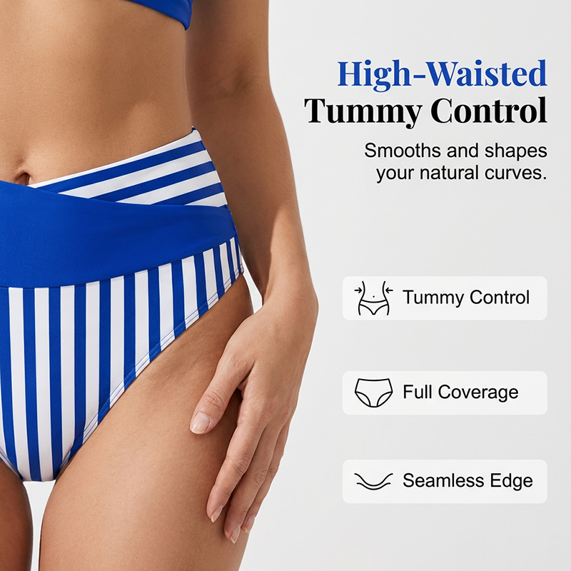 👙 Barevně blokované bikiny S-3XL: Stylové a tvarující dvoudílné plavky 🌊