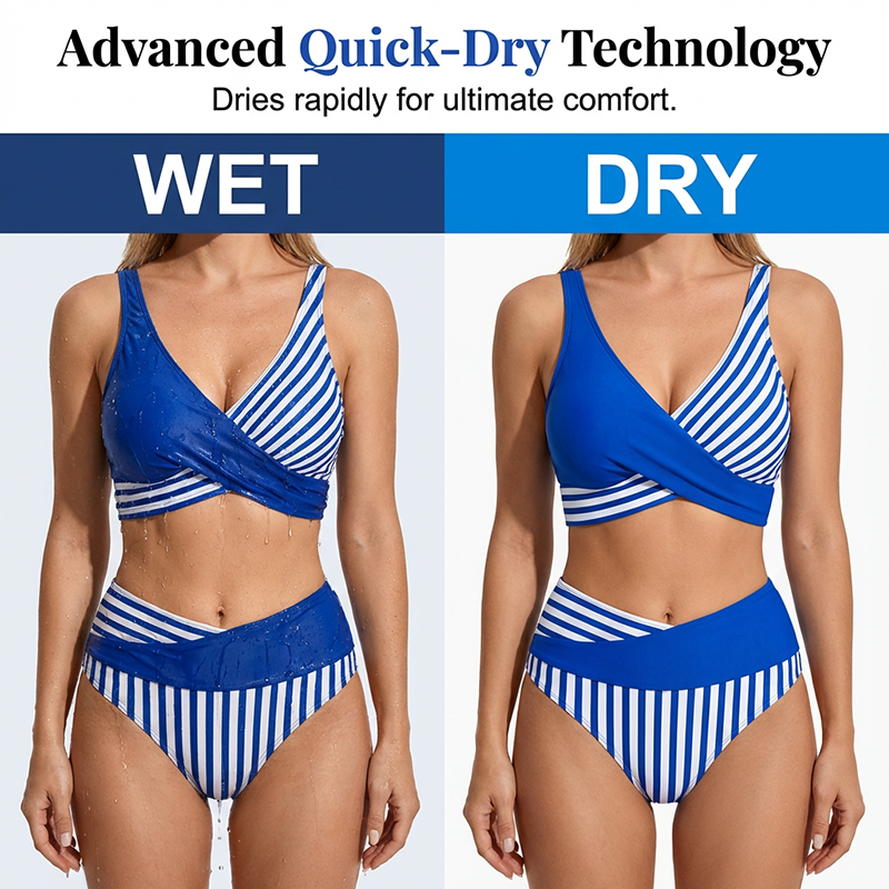 👙 Barevně blokované bikiny S-3XL: Stylové a tvarující dvoudílné plavky 🌊