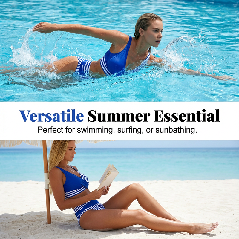 👙 Barevně blokované bikiny S-3XL: Stylové a tvarující dvoudílné plavky 🌊