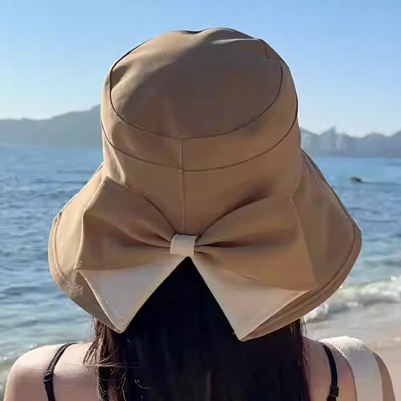👒 Letní výprodej ☀️ Dámský klobouk s širokým okrajem a mašlí