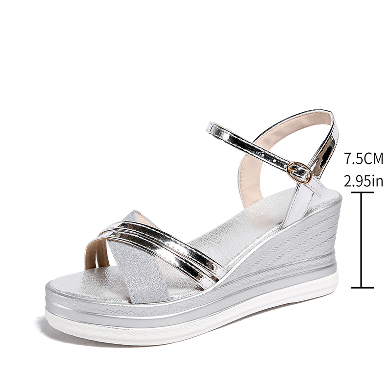 👡🌬️ Dámské sandály na klínku s otevřenou špičkou a páskem kolem kotníku - pohodlné a zvětšující výšku (EU 35-42) ✨