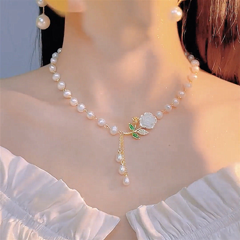 ✨ Ozdobte se elegancí – Perlový a zirkonový náhrdelník s dárkovou krabičkou – platba na dobírku 💎