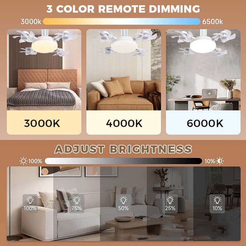 🌀 50% sleva💥Stropní ventilátor s LED světlem a dálkovým ovládáním