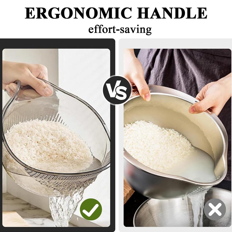 Víceúčelové sítko na mytí rýže s rukojetí