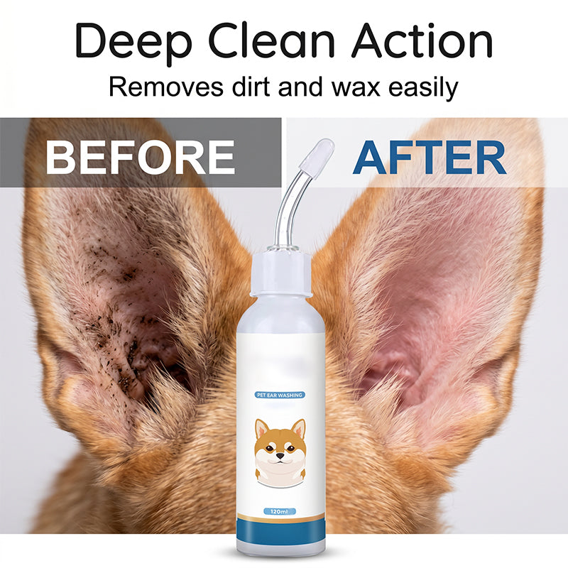 🐶 🧴 Jemný čistič uší pro domácí mazlíčky – Zklidňuje svědění, odstraňuje ušní maz a nepříjemné pachy – Ideální pro psy a kočky 🐱