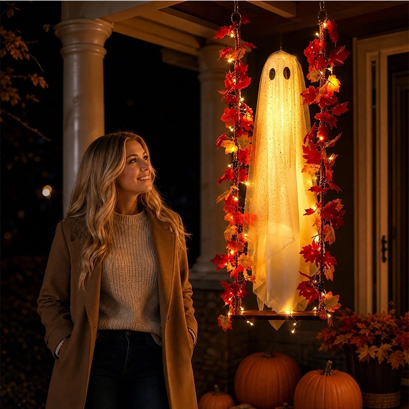 🎃👻 LED halloweenská dekorace s duchem 🍁