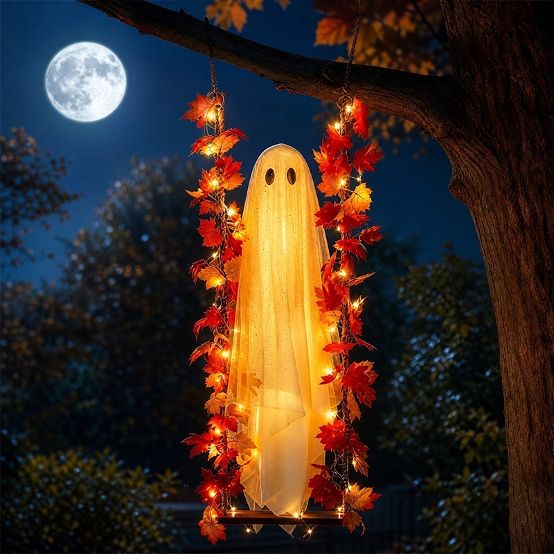 🎃👻 LED halloweenská dekorace s duchem 🍁