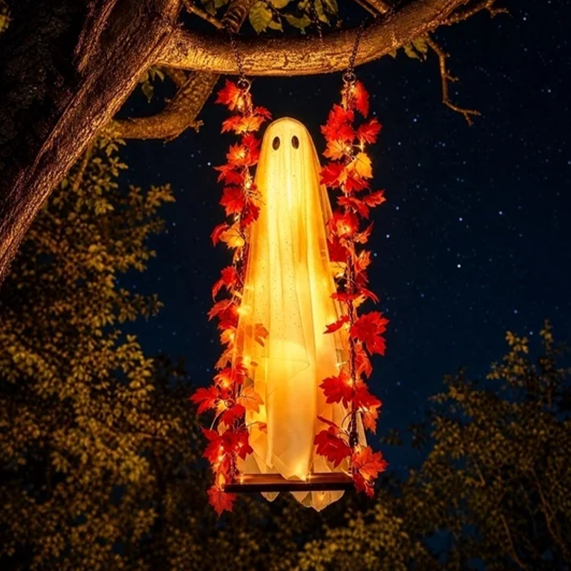 🎃👻 LED halloweenská dekorace s duchem 🍁