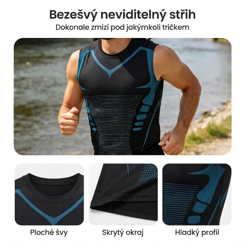 🔥💪 Časová promo sleva 50%! Pánský iontový tvarovací vesta, chladivá komprese ✨