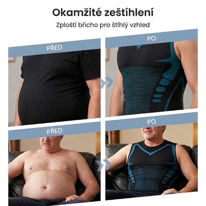 🔥💪 Časová promo sleva 50%! Pánský iontový tvarovací vesta, chladivá komprese ✨