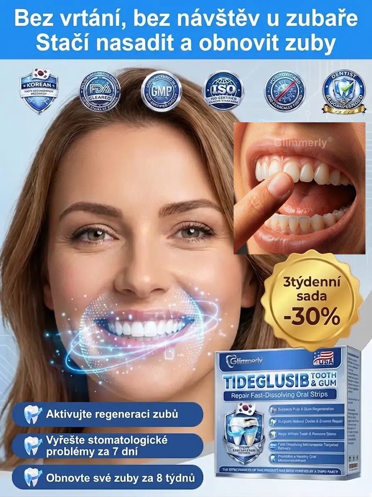Náplasti pro péči o regeneraci zubů pro dokonalý úsměv – rychle rozpustné